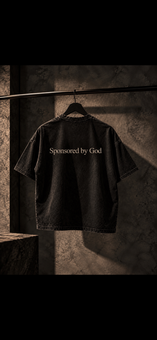 Sponsored by God - Mineral Wash Boxy Cotton T-Shirt
