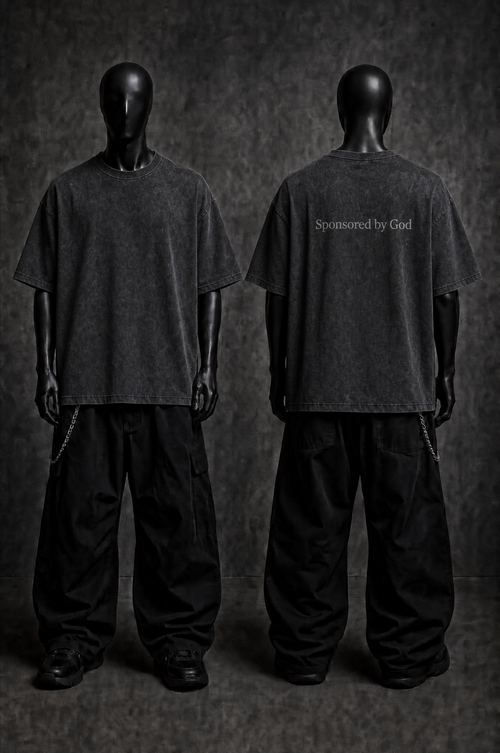 Sponsored by God - Mineral Wash Boxy Cotton T-Shirt